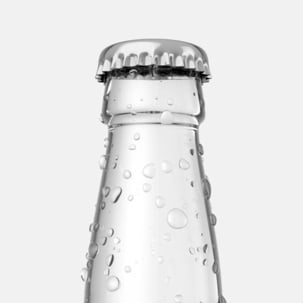 Glass bottle with cap